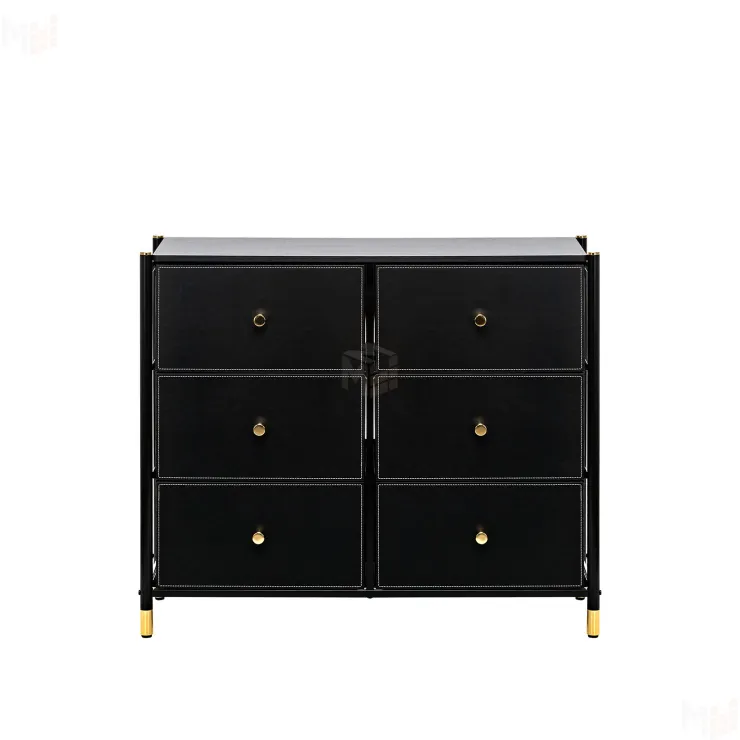 Комод Leset Нирита/Хайди, 6 ящиков, Черный (Черный/Черный)