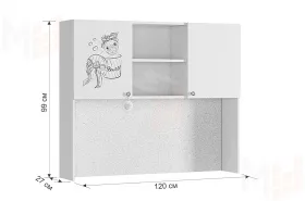 Надстройка для стола Гламур белый/белый глянец