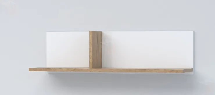 Полка ПЛ-1 Эго Дуб Крафт Золотой/Белый Глянец