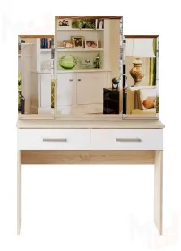 Столик туалетный  Беатрис Дуб Сонома-Белый глянец