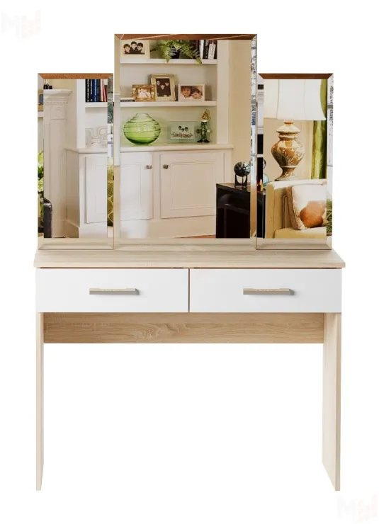 Столик туалетный  Беатрис Дуб Сонома-Белый глянец