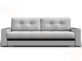 Диван прямой с декором Лига-096 НПБ ( Белый;Черный )