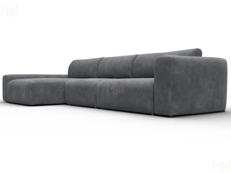 Диван угловой Лига-066 НПБ Лонг угол левый ( BRUT 16 темно-серый )