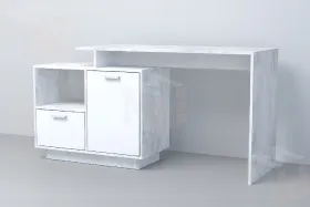 Стол Письменный СТ-2 ПД Эго Бетон Светлый/Белый Глянец