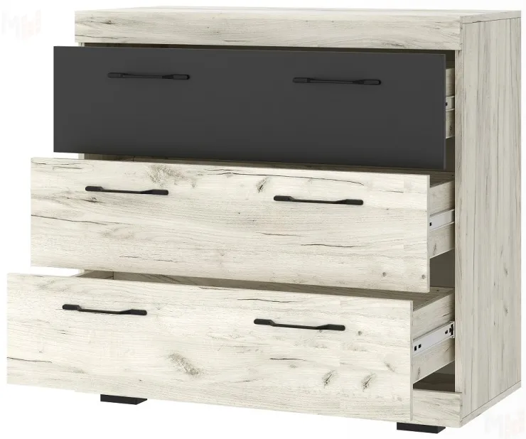 Комод Соната КС-900 Крафт белый-Антрацит