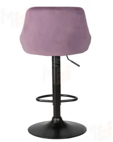 Стул барный DOBRIN LOGAN BLACK (пудрово-сиреневый велюр (MJ9-52))
