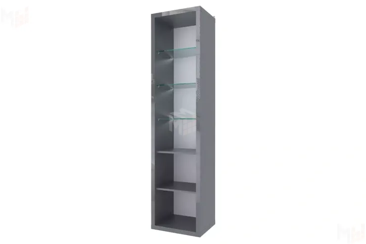 Шкаф со стеклом Норден 321.06 Серый глянец