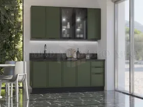 Кухня Николь 2,0/900 (холст темно-зеленый)