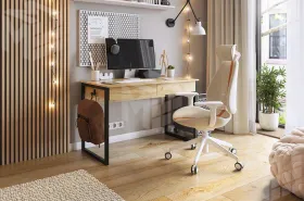 Стол Юниор дуб крафт золотой/черный муар