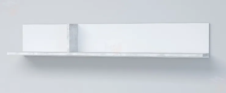 Полка ПЛ-2 Эго Бетон Светлый/Белый Глянец