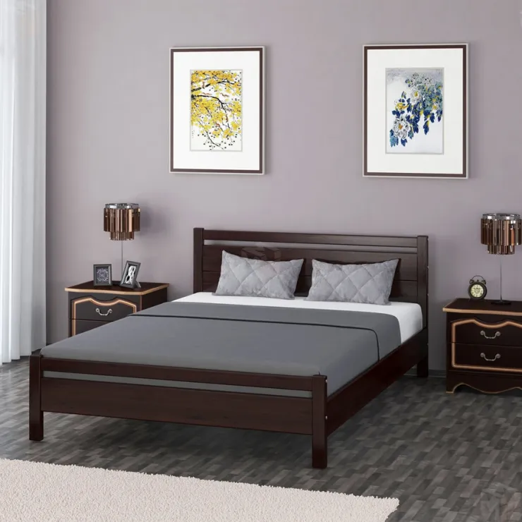 Кровать из массива Вероника-1 (160*200) орех темный