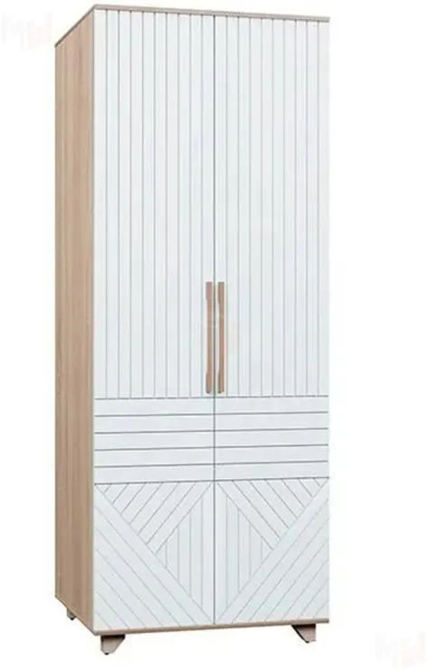 Шкаф 2-х створчатый Копенгаген (дуб сонома/белый матовый)