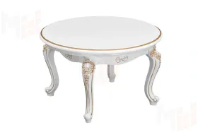 Столик круглый Натали белый глянец