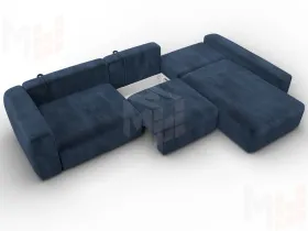 Диван угловой Лига-066 НПБ Лонг угол правый ( TOWER 13 синий )