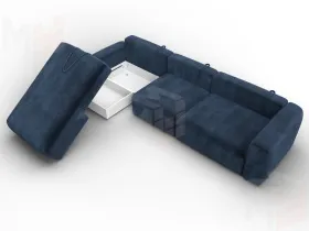 Диван угловой Лига-066 НПБ Лонг угол левый ( TOWER 13 синий )