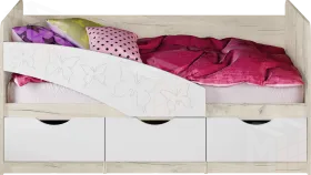 Кровать Бабочки 1,6 МДФ шарли белый