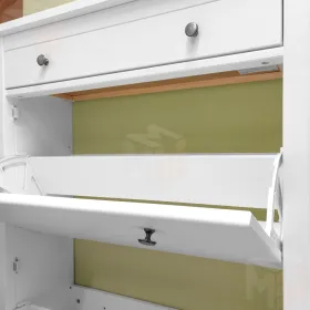 Тумба для обуви из массива Кымор 89 с ящиком, белая