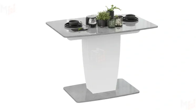 Стол раздвижной Аризона Тип 1 - КМ+02.85.000.001 Белый, Ателье светлый глянец