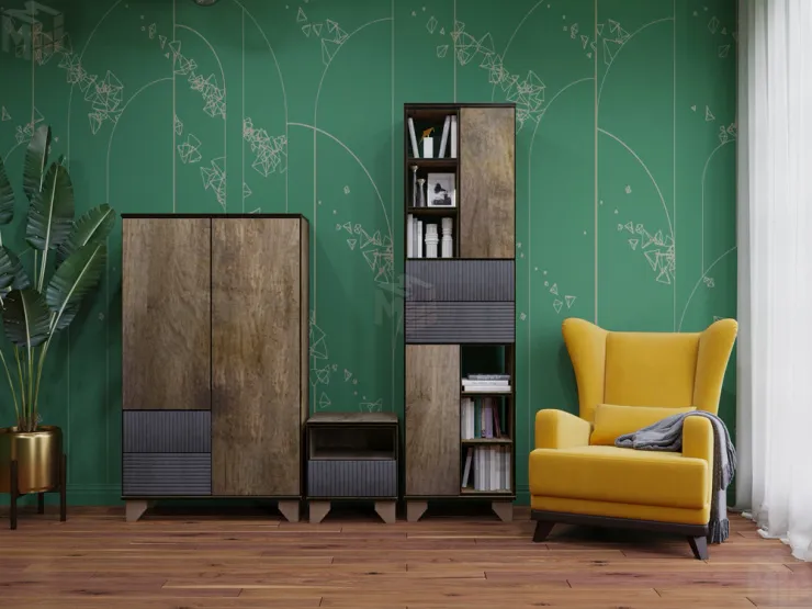 Гостиная Копенгаген дуб самдал/серый графит вариант 5