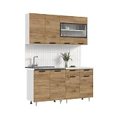 Кухня Рио New 1,6 (490) ЛДСП Дуб крафт, Белый (Антарес)