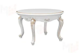 Столик круглый Натали белый глянец