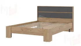 Кровать Хелен КР 02 1400 дуб крафт золото - серый графит