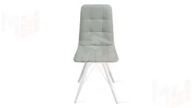 Стул Аспен К3 Белый матовый, Велюр Confetti Silver