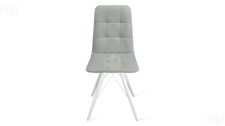 Стул Аспен К3 Белый матовый, Велюр Confetti Silver