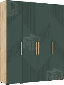 Ирис Шкаф 4-х ств.(1800) (Браш Мени Грин, Дуб Крафт)