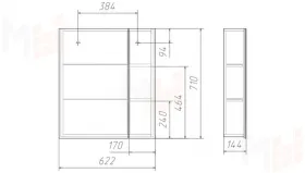 Шкаф-зеркало Стайл 60 см Идеал