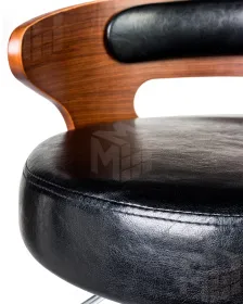 Стул барный DOBRIN FRED BLACK (коричневое дерево, чёрный)