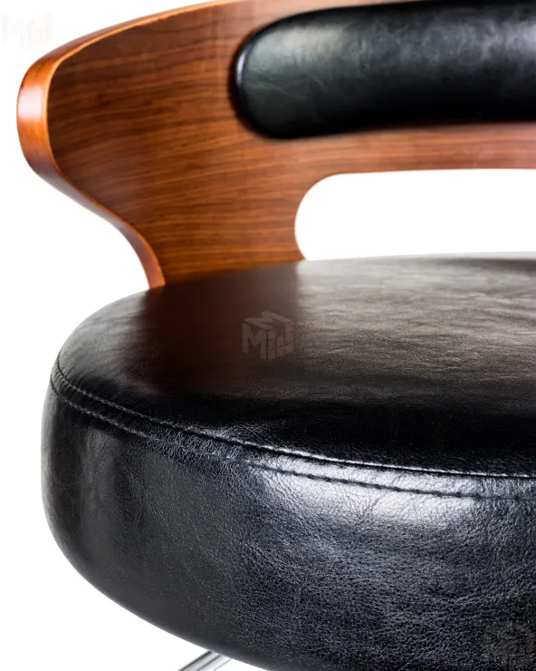 Стул барный DOBRIN FRED BLACK (коричневое дерево, чёрный)