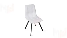Стул Бруно (паук Т2) Черный муар матовый, Кожзам Белый
