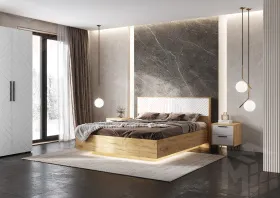 Тумба прикроватная Флэш (дуб крафт/браш вайт) 2 шт