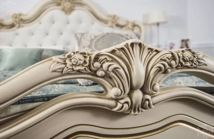 Кровать Мона Лиза 180х200 см с мягким изголовьем крем