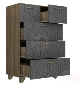 Комод Амстердам (дуб самдал/серый графит)