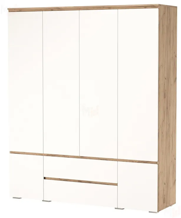  Шкаф ГРЕТТА 6С2Я  Дуб Крафт золотой-Белый