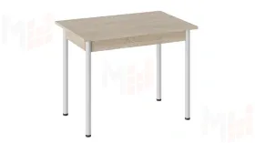 Стол Родос Тип 1 с опорой d40 Белый муар, Дуб Сонома