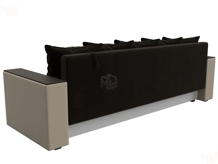 Диван прямой Дубай Лайт полки слева ( Коричневый\Бежевый )