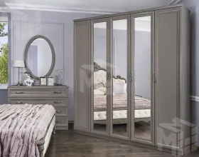 Шкаф Мишель Лайт 5-дверный серый камень