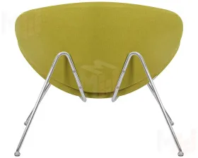 Кресло дизайнерское DOBRIN EMILY (светло-зеленая ткань AF3, хромированная сталь)