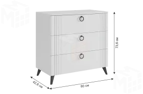 Комод Ева белое дерево/белый матовый