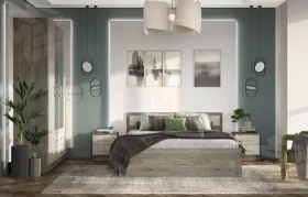 Спальный гарнитур Гармония дуб крафт серый - белый комплект-1