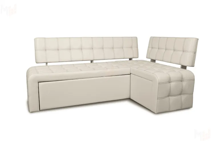 Кухонный диван Прага со спальным местом (кожзам Крем)