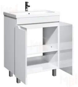 Тумба под умывальник "ELEN 65 Optima" без ящика глянец Домино