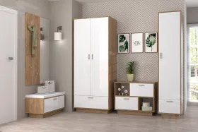 Модульная прихожая Эго Дуб Крафт/Белый Глянец Вариант 1