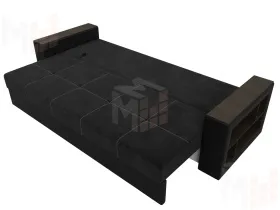 Диван прямой Дубай Лайт ( Черный\Черный )