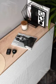 Обувница Копенгаген 6 ящиков (дуб сонома/белый матовый)