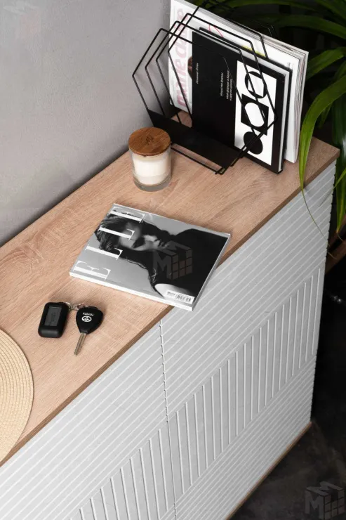 Обувница Копенгаген 6 ящиков (дуб сонома/белый матовый)