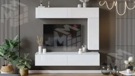 Гостиная Глосс №3 - ГН 319.03 Белый глянец, Стекло Белый глянец